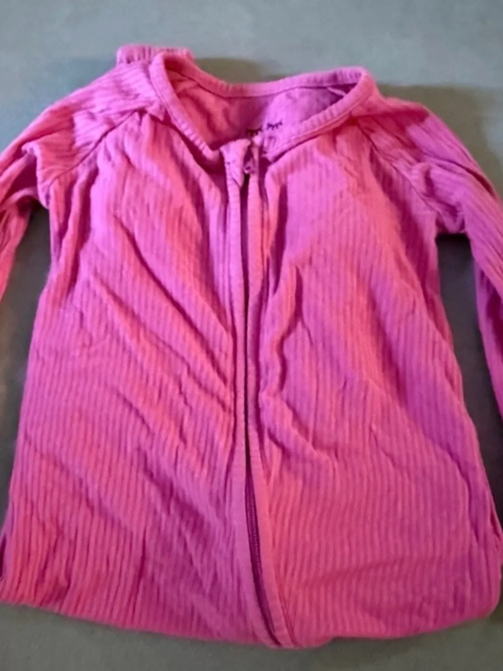 Little Sleepies Pink Ribbed Zippy